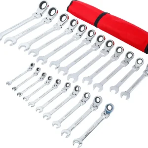 Groothandel BGS Do It Yourself 30011 Ratelring-steeksleutelset flexibele koppen 6 - 32 mm 22-delig