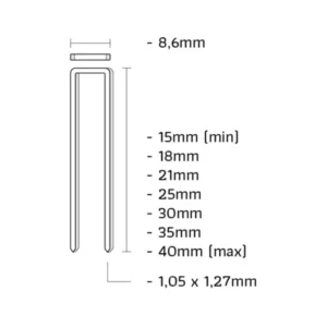 Union H-30CHHD H-niet gegalvaniseerd goldlook lengte 30mm 2500st Lage Kosten
