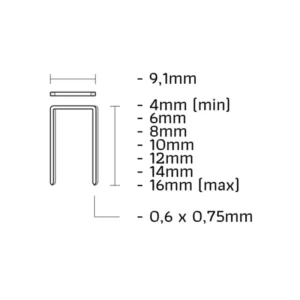 Populair Union V-12CN-S V-niet gegalvaniseerd lengte 12mm 12000st