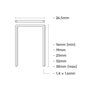Topkwaliteit Union WS32CNHM Kram gegalvaniseerd lengte 32mm 8000st