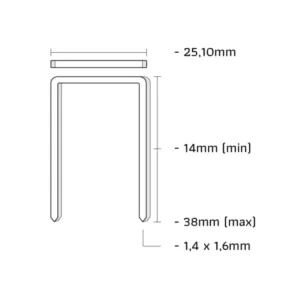 Union WC14CN-Y WC-kram geharst gegalvaniseerd lengte 14mm 20000st Weekendaanbieding
