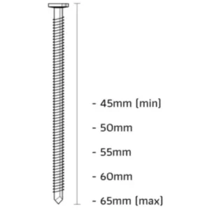 Union IG65ARR-BL-X Nagel RVS geringd vlak gerold lengte 65mm bolkop 7200st Gratis Verzending