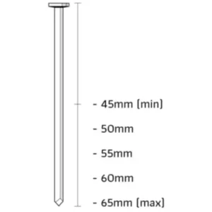 Union IG65ABG-J Nagel blank glad vlak gerold 300 pcs per coil lengte 65mm 6000st Professioneel