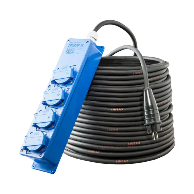 Limited Edition Keraf 119646 Verlengkabel 10 m H07RN-F 3G2,5 penaarde 4-voudig