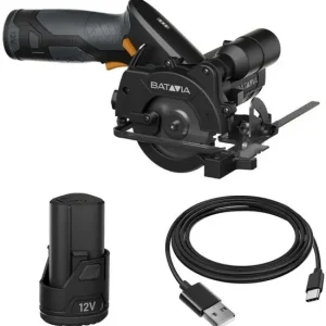 Direct Beschikbaar Batavia 7065265 Accu Handcirkelzaagset 85 mm incl. accu en lader 12V, 2.0Ah