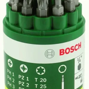 Bosch Groen Accessoires 2607019452 10-delige schroefbitset L = 25 mm PH 1/2/3 PZ 1/2/3 T 20/25/30 Populair