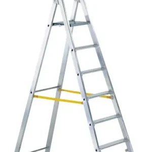 Zarges 42457 Z300 Staladder met treden met opstaande rand, eenzijdig oploopbaar 7 treden incl. platform Exclusief