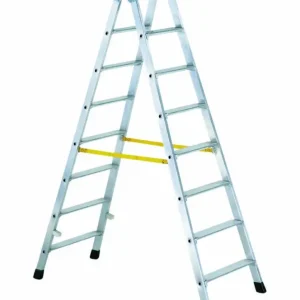 Zarges 42465 Z300 Tweezijdige staladder met treden met opstaande rand 2 x 5 treden Laatste Versie