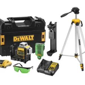 DeWalt DCE089D1GTRI Zelfnivellerende Kruislijnlaser Groene Straal 10,8V 2,0Ah XR Li-Ion+ Statief DE0881T Authentiek