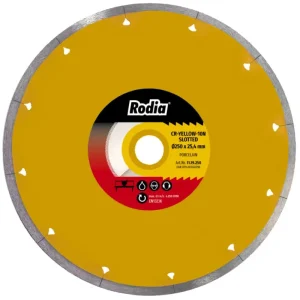 Exclusief Rodia 11.19.200 CR-YELLOW-10N Diamantzaagblad 200 x 25,4 mm Porcellenato Slotted