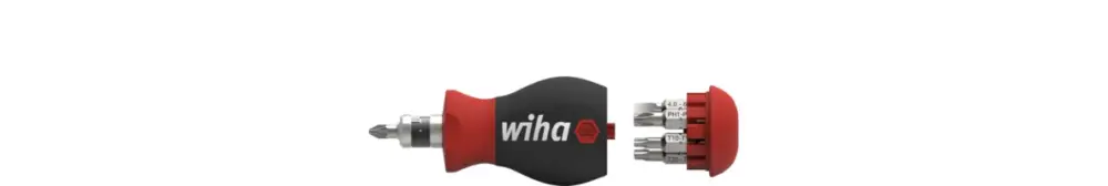 Wiha 43613 Schroevendraaier met bitmagazijn magnetisch met 7 bits Stubby 1/4" Nieuw