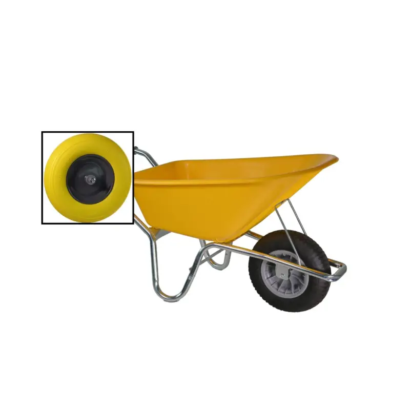 Betaalbaar Little Jumbo 1251000885 Bouwkruiwagen HDPE geel anti-lek wiel - 100 liter