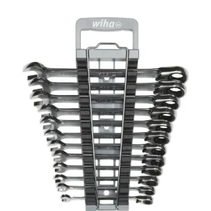 Wiha 44661 Ringratel-steeksleutelset 13-delig omschakelbaar incl. houder Flitsaanbieding