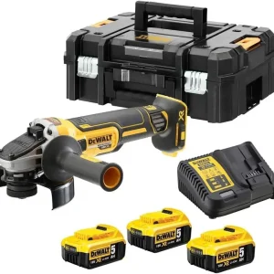 DeWalt DCG405P3-QW XR accu Haakse Slijper 125 mm 18V 5,0Ah Li-Ion in TSTAK + 5 jaar dealer garantie! Gratis Retour