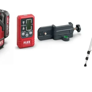 Finale Uitverkoop Flex-tools 531032 ALC 3/360-G/R 10.8 Set Basic 360°-kruislijnlaser 10,8V 2,5Ah Li-Ion + RC-ALC 3/360 laser ontvanger groen + statief