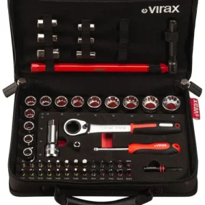 Limited Edition VIRAX 310410 51-Delige koffer - Kraanmoersleutel, doppen met twee openingen, bits 1/4"