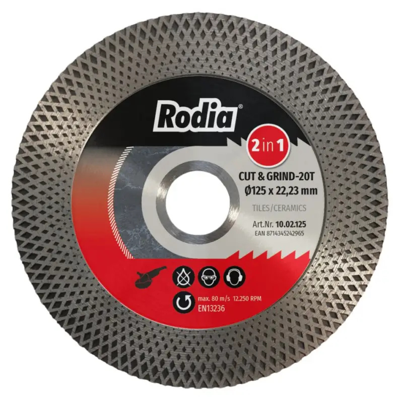 Rodia 10.02.125 Diamant zaagblad CR Cut&Grind Ø 125-22,23 mm Beperkte Voorraad