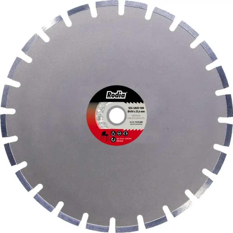 Rodia 11.21.400 Diamant zaagblad Seg Gray 10N Ø 400-25,4 mm Nieuw Model