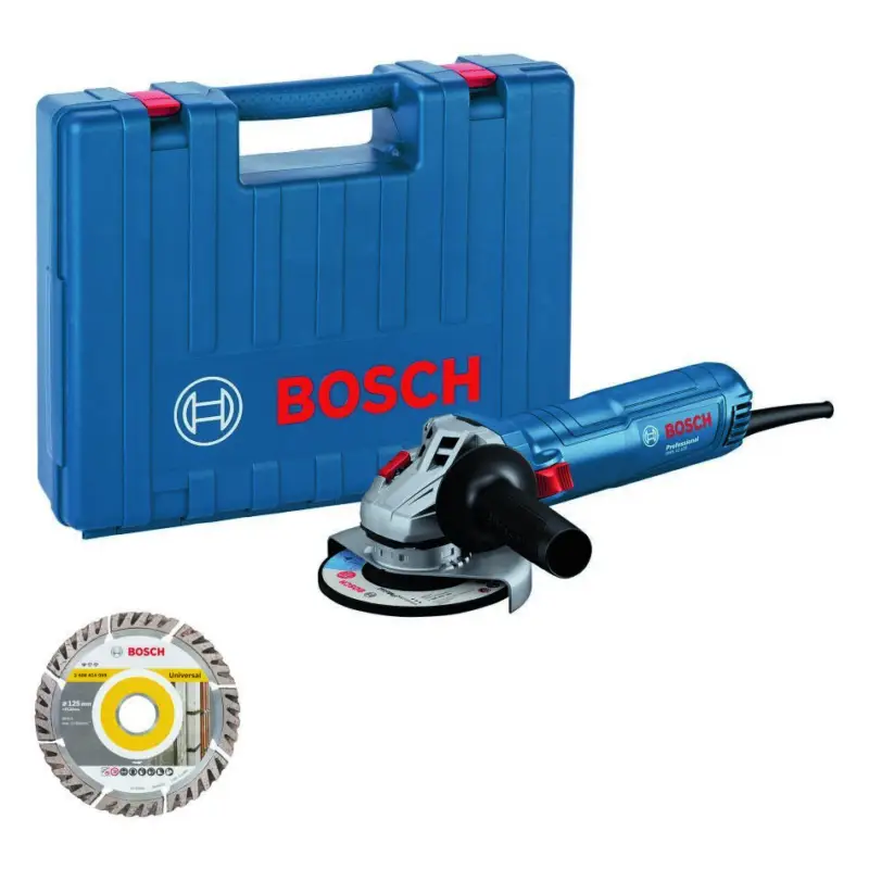 Bosch Blauw 06013A6102 GWS 12-125 Haakse slijper in koffer met extra handgreep Gratis Retour