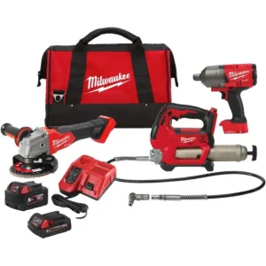 Voordeelprijs Milwaukee 4933498576 M18 FPP3AK-523B Comboset - 3 machines 18V 2x5.0 / 1x2.0Ah Li-Ion in tas 4933498576
