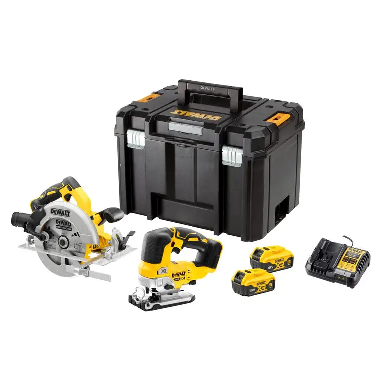 Beste Prijs DeWalt DCK2012P2T-QW 18V XR Zaag twin kit - DCS570+DCS334 - 2 x 5Ah in TSTAK