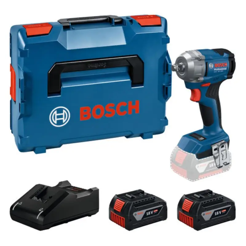 Shop Nu Bosch Blauw 06019M5022 GDS 18V-350 Accuslagmoeraanzetter 2x 4,0 Ah en lader GAL 18V-40 in doos